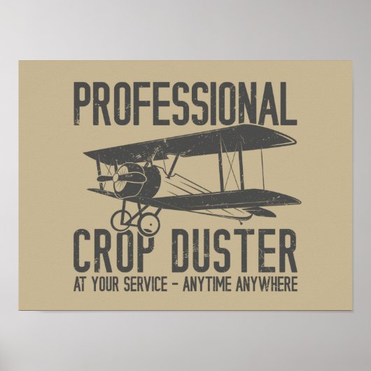 Funny Professional Crop Duster Fart Joke Gift Poster (Voorkant)