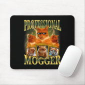 Funny Professional Mogger Cat Meme Mewing Looksmax Muismat (Met muis)
