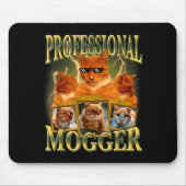 Funny Professional Mogger Cat Meme Mewing Looksmax Muismat (Voorkant)