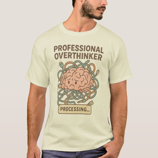 Funny Professional Overthinker Brain Cartoon T-shirt (Voorkant)