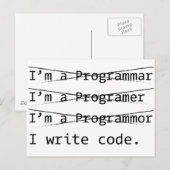 Funny Programmer Briefkaart (Voorkant / Achterkant)