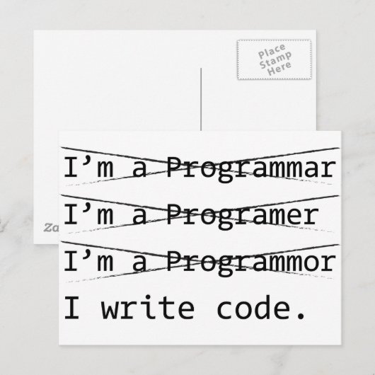 Funny Programmer Briefkaart (Voorkant / Achterkant)