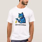 Funny Programmer Cat Rubber Duck Debugging Art T-shirt (Voorkant)