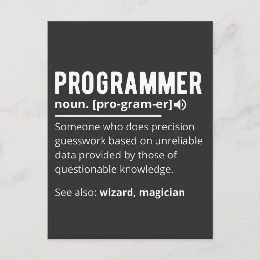 Funny Programmer Code Developer Betekenis Definiti Briefkaart (Voorkant)