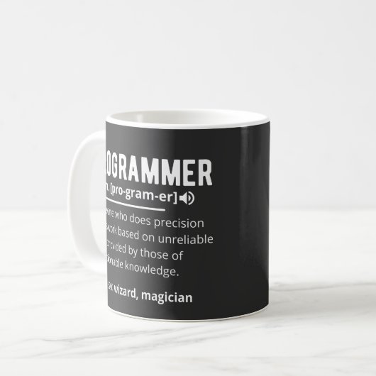Funny Programmer Code Developer Betekenis Definiti Koffiemok (Voorkant links)