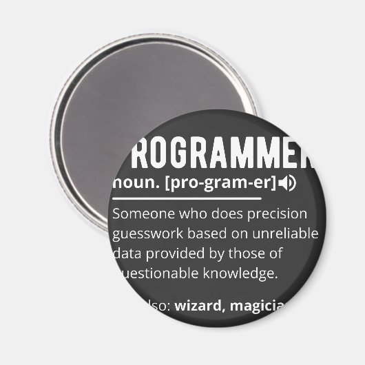 Funny Programmer Code Developer Betekenis Definiti Magneet (Voorkant / Achterkant)