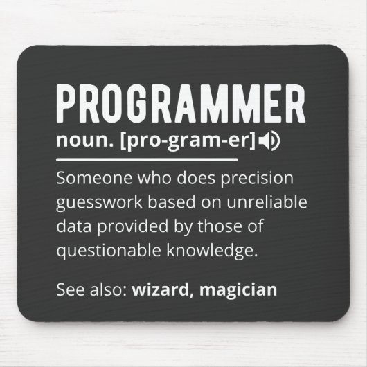 Funny Programmer Code Developer Betekenis Definiti Muismat (Voorkant)