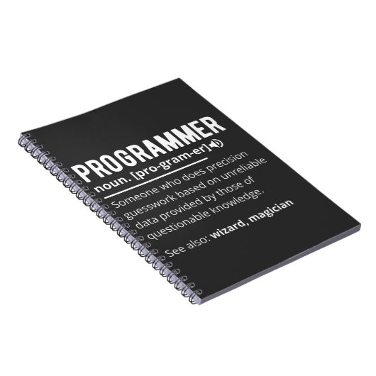 Funny Programmer Code Developer Betekenis Definiti Notitieboek (Rechterzijde)