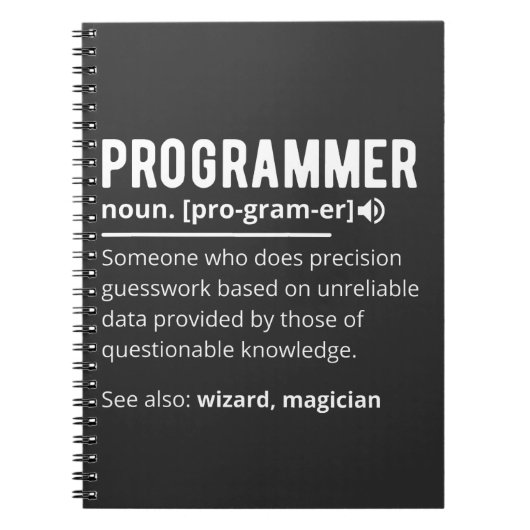 Funny Programmer Code Developer Betekenis Definiti Notitieboek (Voorkant)