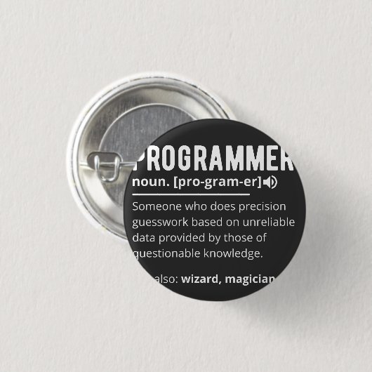 Funny Programmer Code Developer Betekenis Definiti Ronde Button 3,2 Cm (Voorkant /achterkant)
