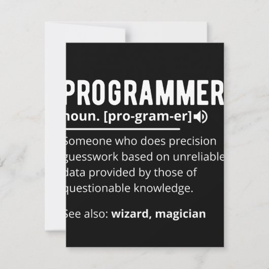 Funny Programmer Code Developer Betekenis Definiti Save The Date (Voorkant)