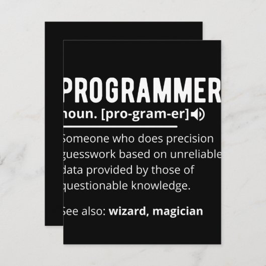 Funny Programmer Code Developer Betekenis Definiti Save The Date (Voorkant / Achterkant)