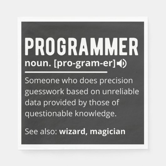 Funny Programmer Code Developer Betekenis Definiti Servet (Voorkant)