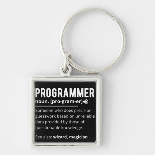 Funny Programmer Code Developer Betekenis Definiti Sleutelhanger (Voorkant)