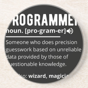 Funny Programmer Code Developer Betekenis Definiti Zandsteen Onderzetter