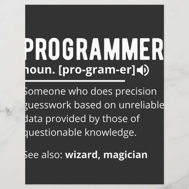 Funny Programmer Code Developer Meaning Definition (Voorkant)