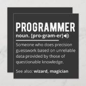 Funny Programmer Code Developer Meaning Definition Kaart (Voorkant / Achterkant)