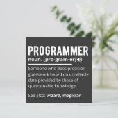 Funny Programmer Code Developer Meaning Definition Kaart (Staand voorkant)