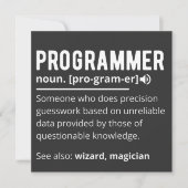 Funny Programmer Code Developer Meaning Definition Kaart (Voorkant)