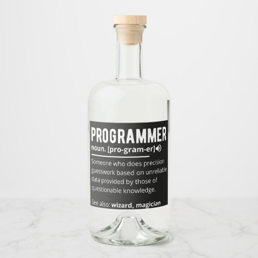 Funny Programmer Code Developer Meaning Definition Likeurfles Etiket (Voorkant)