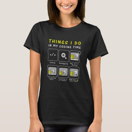 Funny Programmer, Code Lovers, dingen die ik doe i T-shirt (Voorkant)