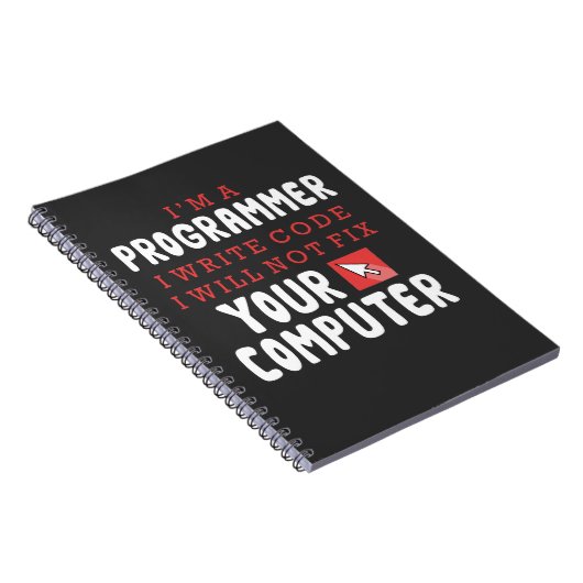 Funny Programmer Computer Repair Coder Humor Notitieboek (Rechterzijde)