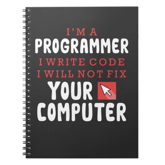 Funny Programmer Computer Repair Coder Humor Notitieboek (Voorkant)