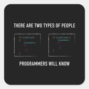 Funny Programmer Gift for Coding Geek Vierkante Sticker