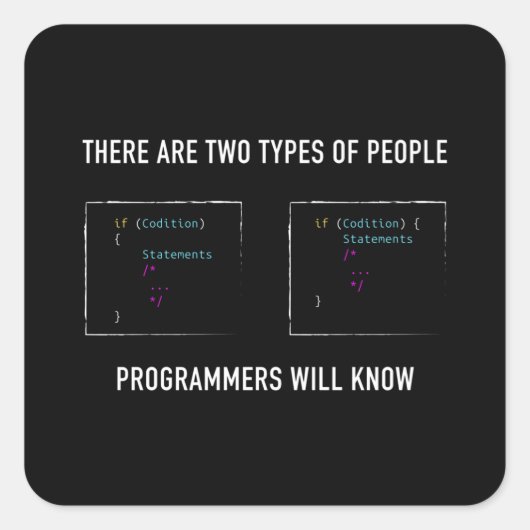 Funny Programmer Gift for Coding Geek Vierkante Sticker (Voorkant)