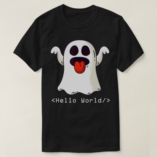 Funny Programmer Halloween Costume Ghost Coding T-shirt (Design voorkant)