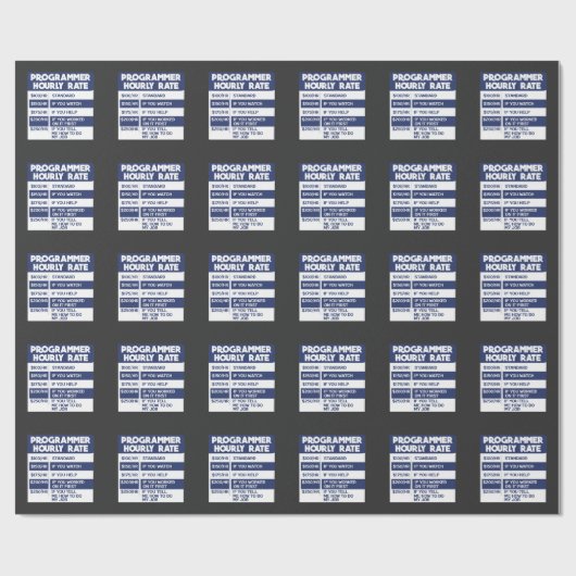 Funny Programmer Hourly Rate Computer IT Coder Cadeaupapier (Vlak)
