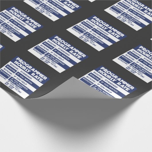 Funny Programmer Hourly Rate Computer IT Coder Cadeaupapier (Hoek)