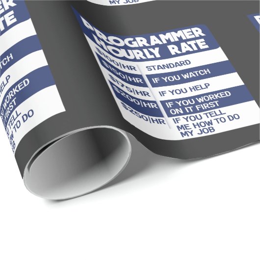 Funny Programmer Hourly Rate Computer IT Coder Cadeaupapier (Rol Hoek)