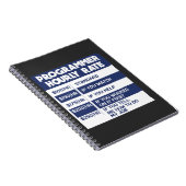 Funny Programmer Hourly Rate Computer IT Coder Notitieboek (Rechterzijde)