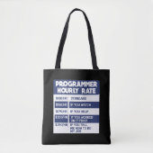 Funny Programmer Hourly Rate Computer IT Coder Tote Bag (Voorkant)