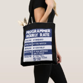 Funny Programmer Hourly Rate Computer IT Coder Tote Bag (Dichtbij)