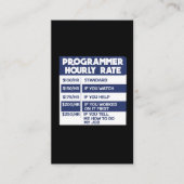 Funny Programmer Hourly Rate Computer IT Coder Visitekaartje (Voorkant)