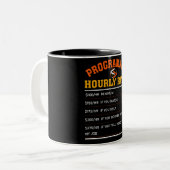 Funny Programmer Hourly Rate Tweekleurige Koffiemok (Voorkant links)