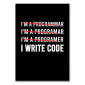 Funny Programmer I Wite Code Kaart (Voorkant)