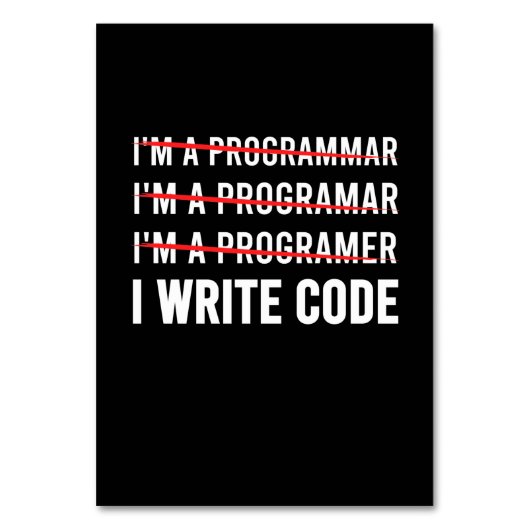 Funny Programmer I Wite Code Kaart (Voorkant)