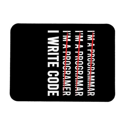 Funny Programmer I Wite Code Magneet (Horizontaal)