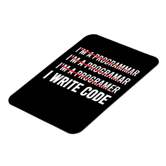 Funny Programmer I Wite Code Magneet (Linkerzijde)