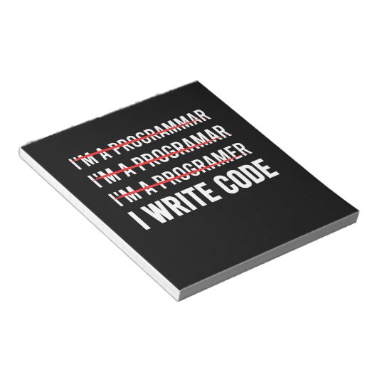 Funny Programmer I Wite Code Notitieblok (Schuin)