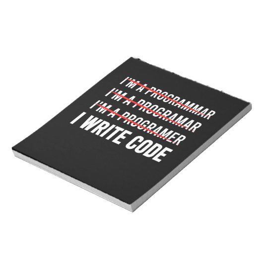 Funny Programmer I Wite Code Notitieblok (Linkerzijde)