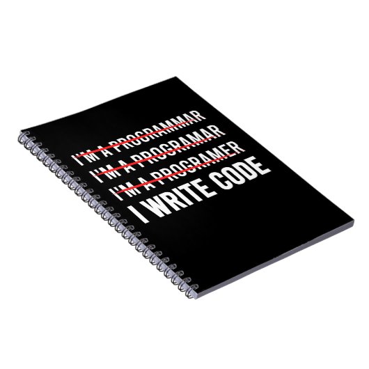 Funny Programmer I Wite Code Notitieboek (Rechterzijde)