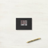Funny Programmer I Wite Code Post-it® Notes (Op bureau)
