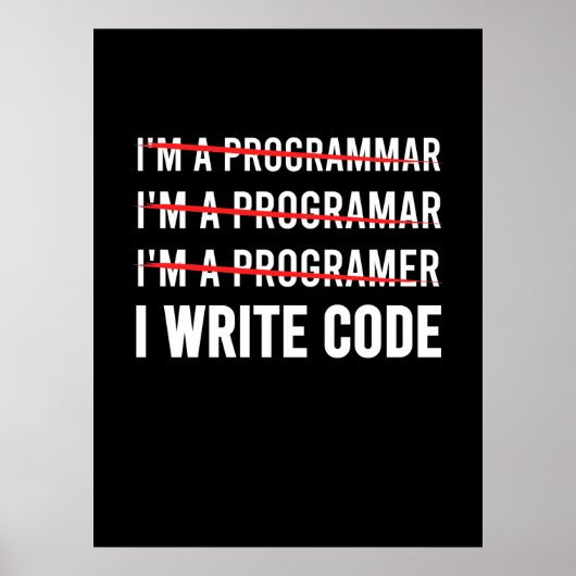 Funny Programmer I Wite Code Poster (Voorkant)