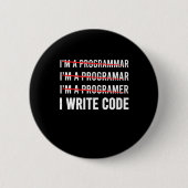 Funny Programmer I Wite Code Ronde Button 5,7 Cm (Voorkant)