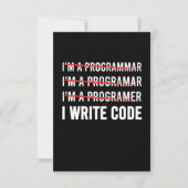 Funny Programmer I Wite Code RSVP Kaartje (Voorkant)