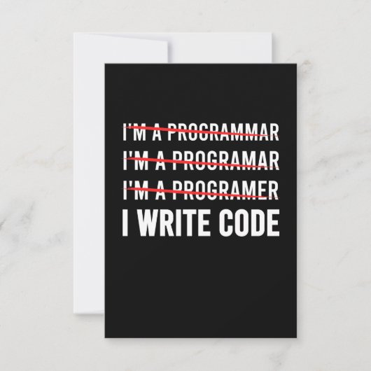 Funny Programmer I Wite Code RSVP Kaartje (Voorkant)